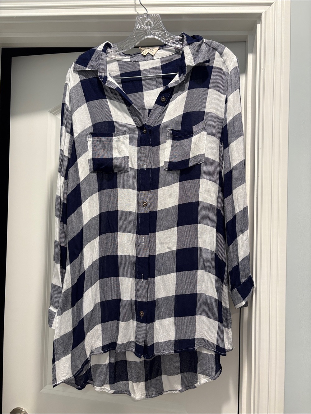 LAST CHANCE! Blue and White Buffalo Plaid Tunic